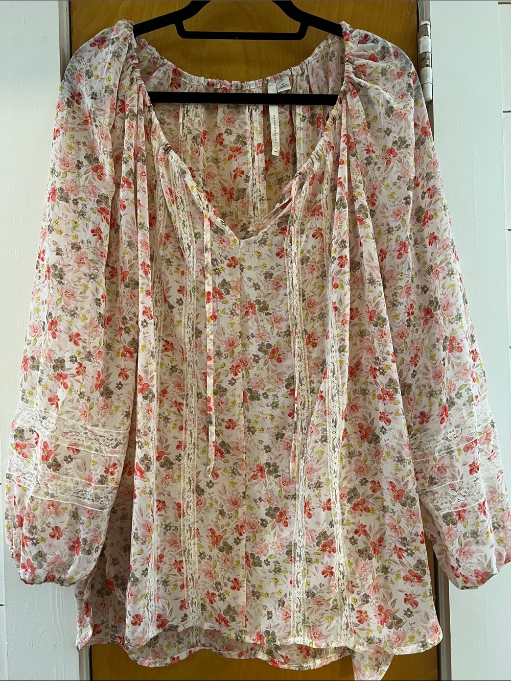 LC Lauren Conrad Floral Peasant Blouse - Pink Floral